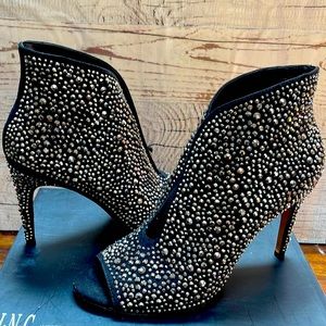 I.N.C Rhinestone studded 4 inch heel open toe bootie only used once